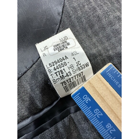 John Varvatos Blazer Sport Coat Men 40L Gray Wool Plaid Jacket Two Button USA - Picture 16 of 16